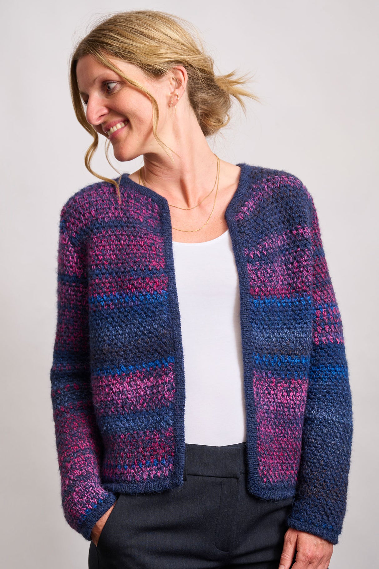 Krótka, szydełkowana kurtka z Taorminą