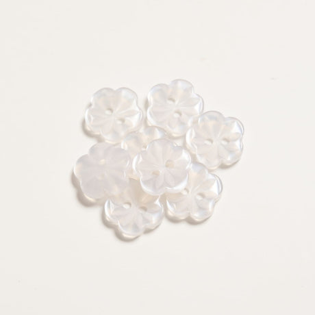 Mayflower Create guziki przezroczyste kwiatki, 8szt / 2 kolory / 12 mm