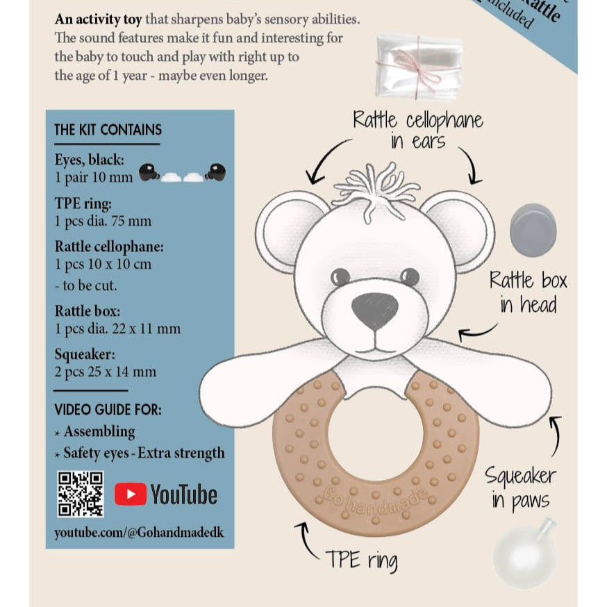 Go Handmade Sanse Kit Blød Aktivitetsrangle Bamse