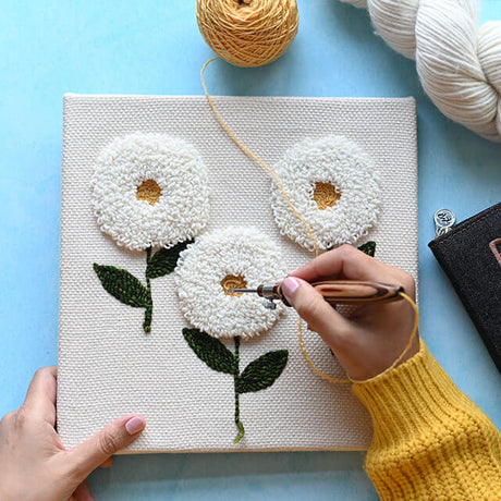 KnitPro Ramki z płótnem do punch needle,  kwadratowe 2 sztuki