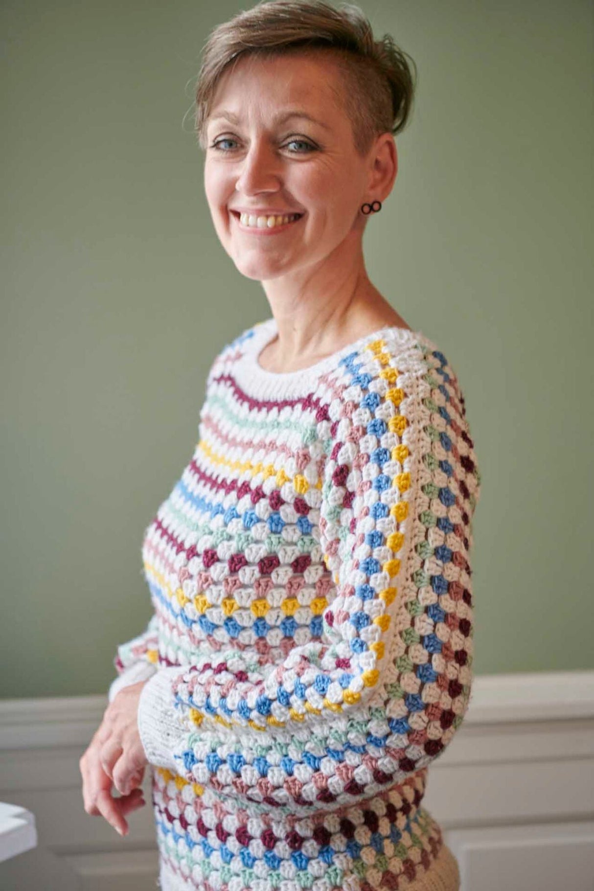 FR16 - szydełkowa bluzka w prążki