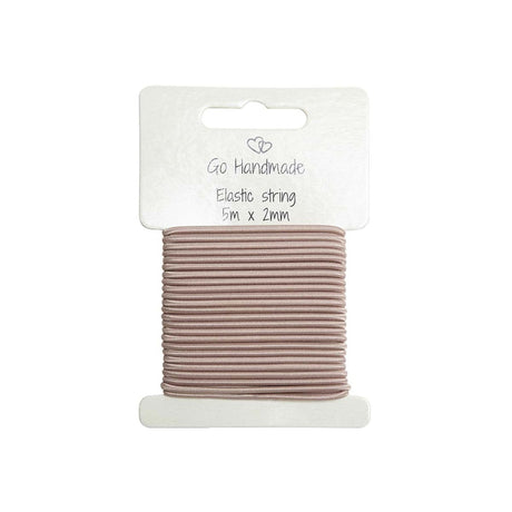 Go Handmade Elastiksnor 5m x 2mm Beige