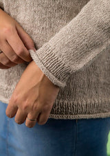 Boxy sweater med rullekant